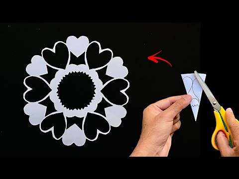 How to Cut a Snowflake Out of a Piece of Paper, Christmas Crafts, Heart Snowflake Cut Out Template