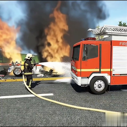 🔥 Ambulance and Police Car Explode! Fire Truck Saves the Day! 🚒💥in Car Simulator 2 #carsimulator2