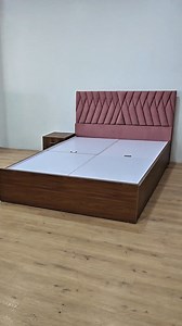 🛏️ Perfect sleep starts with the right bed! This Queen Size Bed features a pink upholstered headboard with lift-up storage! #QueenSizeBed #BedGoals #BedroomInspo #FurnitureDesign #FYP #ExplorePage #ViralReels | Furniture Hub