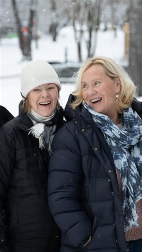 Agnetha Fältskog & Anni-Frid Lyngstad on Instagram: "ABBA in the snow ❄️🌨️🇸🇪 In January 2019, Agnetha, Anni-Frid, Benny and Björn were busy recording their new songs for their new album Voyage 🤍🥹🇸🇪 A fun little moment caught on camera as they pose for a picture together in front of Mono Music recording studio on Skeppsholmen in Stockholm 🥹🤍🇸🇪 They look so cute together 🥰🇸🇪 #abba #sweden #voyage #snow"