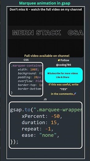 Infinite Marquee Animation 🔥 | CodeG #Shorts #WebDev