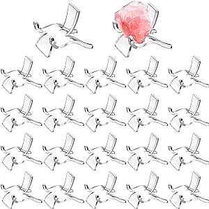 Jetec 20 Pcs Acrylic Rock Display Stand Crystal Holder Easel Stands Rock Display Stands Clear Pedestal Holders Collectibles for Geodes Mineral Agate Coral (Medium)