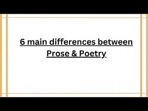 Difference between Prose and Poetry