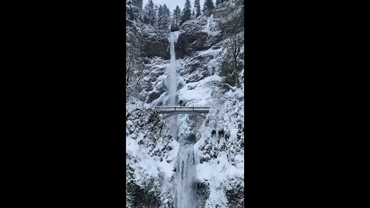 8K views · 241 reactions | Oregon’s Multnomah Falls were turned into a “winter wonderland” after a band of snow and rain moved across the state. Credit: Michael Lindquist via Storyful | FOX6 News Milwaukee | Facebook
