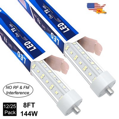 FA8 Single Pin 8Ft Led Tube Light Bulbs 144W 8Foot Led Shop Lights Block RF FM | eBay