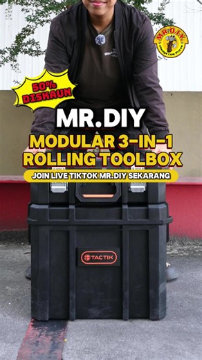 Diskaun 50% untuk Toolbox Modular MR DIY TACTIX
