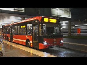 Sweden, Stockholm, bus 583 night ride from Arlanda Airport to Märsta station