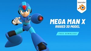 Mega Man X - Rigged 3D model for Blender v4.2+