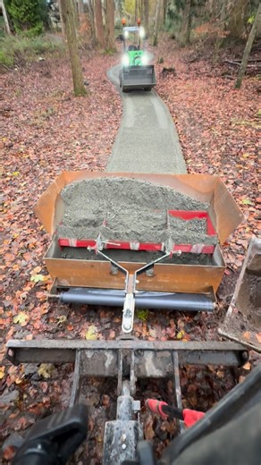 Making footpath creation easy laying down the first pass of crushed Norite igneous rock onto membrane. Path will get a 2nd pass of crushed Norite without membrane.😎 #Naeafanofthegraft #worksmarternotharder | DFR Groundworks