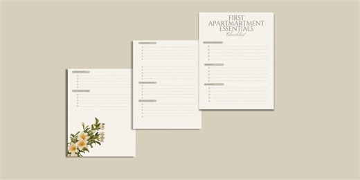 First Apartment Essentials Checklist | Moving & Home Organization Printable - Etsy