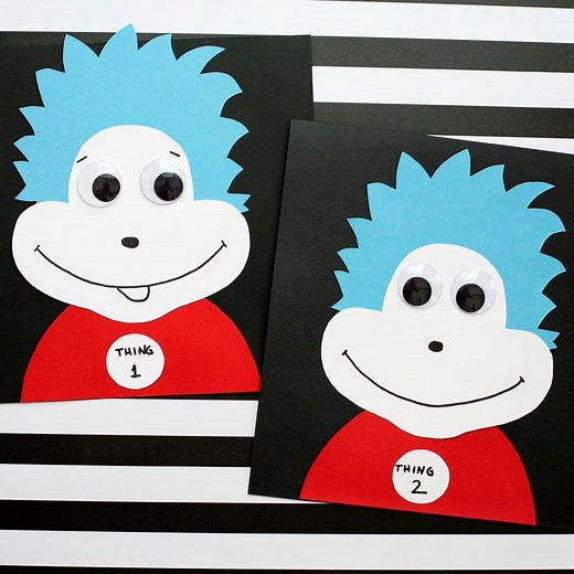 18K views · 49 reactions | Thing 1 and Thing 2 craft Template and tutorial: https://nontoygifts.com/thing-1-thing-2-craft-kids/ | Easy kids crafts and activities - Non-Toy Gifts | Facebook