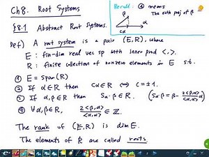 [Lie Groups and Lie Algebras] Lecture 15. Basics of root systems