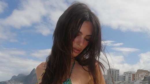 Emily Ratajkowski rocks the tiniest thong bikini ever on beach in Brazil