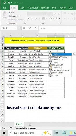CONCAT vs CONCATENATE in Excel (Stop clicking!) 🛑