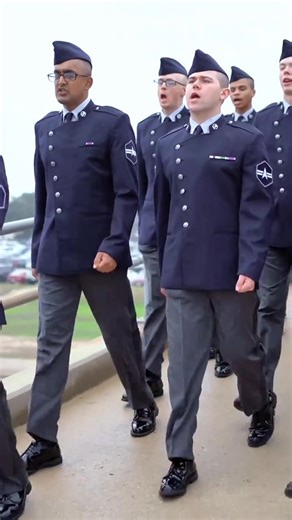 Space Force recruits marching. This is on their way to their graduation in their service dress uniforms. #army #Navy #airforce #marines #vetradiosyndicate #spaceforce #cadets #recruits #basictraining #california #space #technology #freedom #military #JDVance #combat #satellite | Vet Radio Syndicate