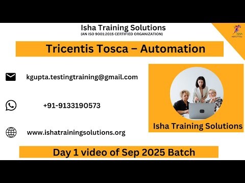 Tosca – Scriptless Automation Day 1 video on 19th sep 2025. +91-9133190573 to enroll.