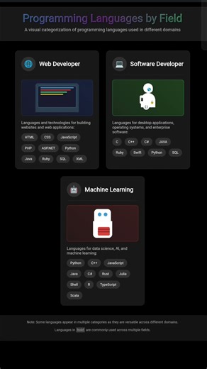 Programming Languages by Field | Beautiful HTML CSS JavaScript Project | Web Dev Portfolio UI Design