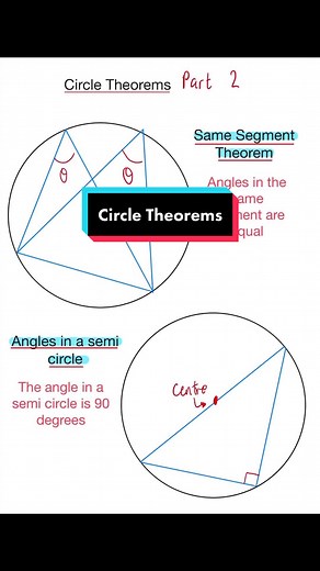 Circle Theorems Part 2 - GCSE Maths #math #maths #gcse #gcses #gcsemaths #circletheorems #circle #shape #revise #revision #mathtrick #mathteacher #mathhack