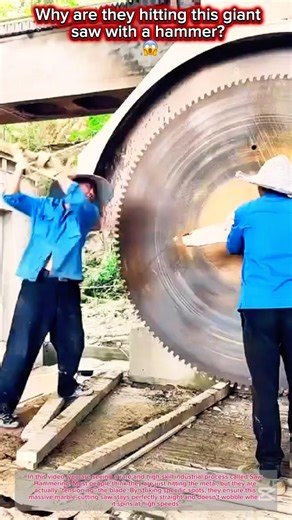 Why are they hitting this giant saw with a hammer? 😱