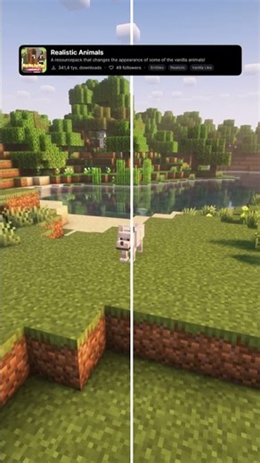 Best Minecraft Animals Resource Pack: Realistic Animals #minecraft #shorts #mc