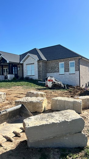 3 comments | Rocking a new look! 直  Going bold with huge natural stone ledgerock for a stunning outdoor upgrade. Can’t wait to see this landscape bed come to life.  #TeamStork | Stork Landscaping | Facebook