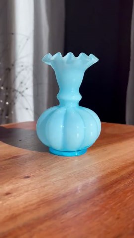 Vintage Fenton Blue Opalescent Cased Glads Melon Bud Vase ~ Crimped Rim, Collar Base ~ 1940s - Etsy