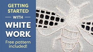 1.7K views · 140 reactions | This beautiful white-on-white embroidery called whitework is handstitched using white thread on white fabric. With just some basic supplies you can create your own design in whitework. In this video, we’ll give you a free bee design that would be lovely on a napkin, placemat, or on the collar on a linen blouse. We’ll also show you a few basic stitches to get started. ✂️ Download bee design: https://bit.ly/2UaxNed  | WonderFil Specialty Threads | Facebook