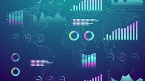 animation of graphics, Financial diagram and charts showing profits and losses. Elements for user interface UI, or infographics. template and graph corporate and business presentation. modern style
