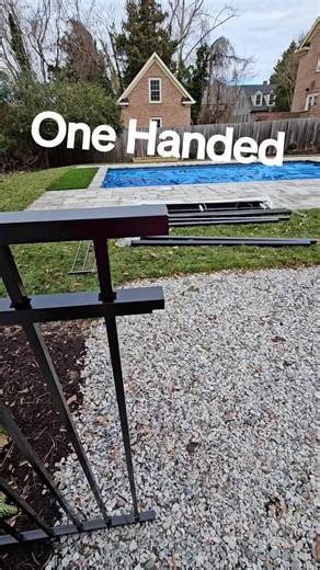 one handed clipping aluminum panel. #fence #fences #fenceup #fencecontractor #aluminumfence #aluminum #tools #tool