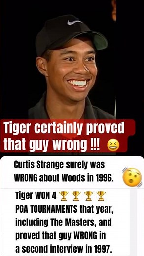 Tiger Woods ⛳️ Interviews with Curtis Strange (1996 & 1997) #golf #tigerwoods