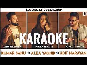 Legends of 90's Bollywood Mashup Karaoke With Lyrics || Kumar Sanu, Alka, Udit Narayan | BasserMusic