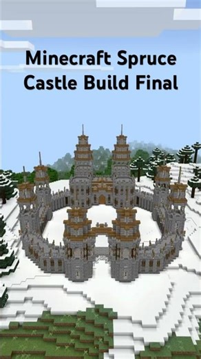 Spruce Castle Build in Minecraft #minecraft #youtube #shorts #youtubeshorts #fypシ #shortsfeed