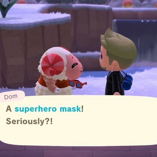 Giving Dom a Hero Mask in Animal Crossing #Shorts