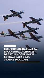 12K views · 1.3K reactions | SHOW NO AR ✈️ Artur Nogueira completou 76 anos no dia 10 de abril e a comemoração foi neste sábado (12). Quem marcou presença na festa foi a Esquadrilha da Fumaça. Mais de 5 mil pessoas estiveram no evento. O show encantou principalmente os pequenos. #jornaldaeptv #jornaldaeptvcampinas #arturnogueira #esquadrilhadafumaca | Jornal da EPTV e Bom Dia Cidade - Campinas | Facebook