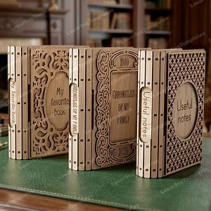 3 Book Box Laser Cut SVG Decorative Storage Gift Boxes - Etsy