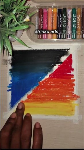Easy oil pastel day night drawing🎑Pastel art!!#pastel #art #painting #drawing #painting 🎨❤️