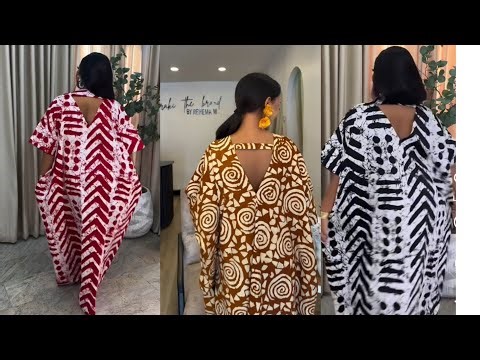 How to Sew Trendy Ankara Deep V neck BuBu Kaftan with Back Strap