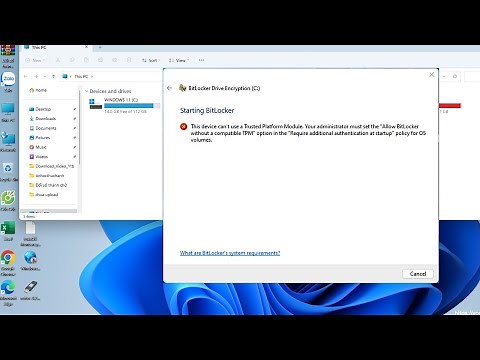 This device can't use a trusted platform module. Your administrator must set the allow bitlocker
