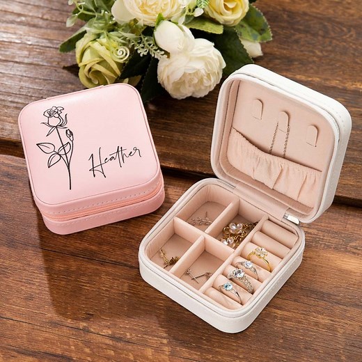 33K reactions · 4K shares | Custom this jewelry box with the birth flower and name to keep your jewelry together while traveling or anyone on the go. | My Infinitys | Facebook
