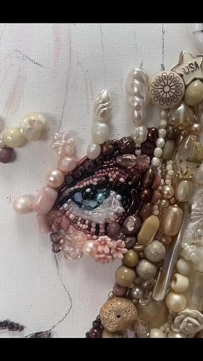 Billie Eilish Embroidery Art: Handstitched Bead Portrait