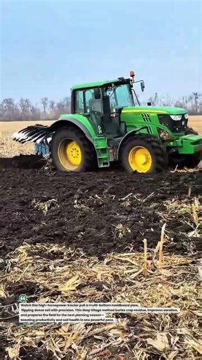 High-Speed Moldboard Plowing Power | Deep Soil Turn #Farming #Tractor #AgriTech