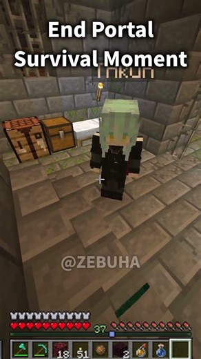 End Portal Survival Moment #Shorts #minecraft