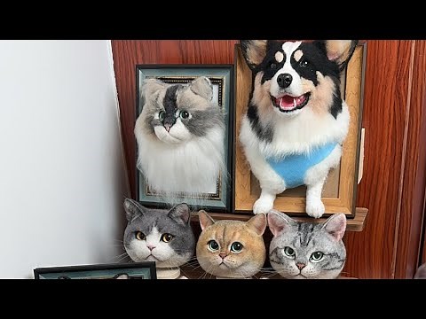 Needle Felting a Custom Portrait LIVE! #DIY #cat #portrait