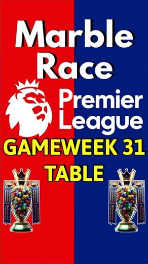 GAMEWEEK 31 LEAGUE TABLE - MARBLE RACE PREMIER LEAGUE #marblerace #gw31 #gameweek31