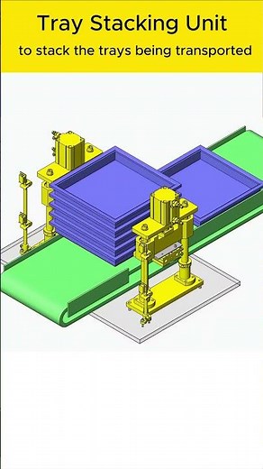 Tray Stacking Unit #machine #solidworks #mechanical #manufacturing #engineering #cad #shorts