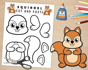 Printable Squirrel Craft Template | Forest Animal Craft | Fall Activities | Color, Cut, and Paste | Paper Squirrel | Instant Download - Etsy