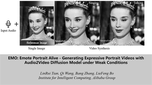Emote Portrait Alive - making photos speak, sing, and emote via AI