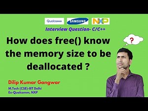 How does free() know the memory size to be deallocated ? - Qualcomm,NXP || C Interview Question