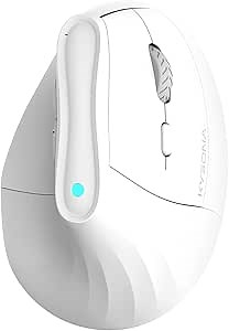 KYSONA 57° Ergonomic Wireless Tower Mouse, Vertical Quiet Ergo Mouse, Bluetooth(BT5.0,BT3.0)&2.4G, (800/1200/2400/2400/4000), 7 Buttons for Windows, macOS, iPadOS, Laptop, PC, White