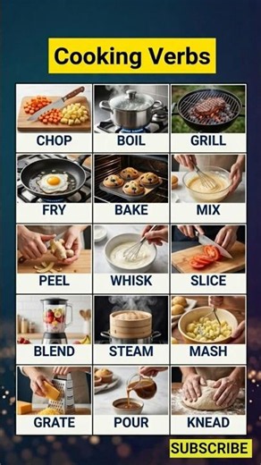 Learn Cooking Verbs | Kitchen Vocabulary #shorts